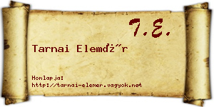 Tarnai Elemér névjegykártya